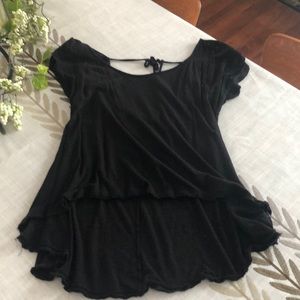 Dressy black tie back top